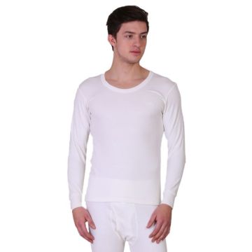 Men Round neck Olive-L-White