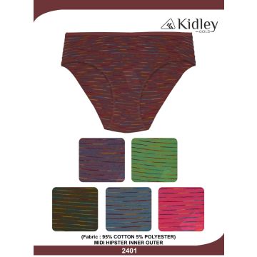 Women Hipster Cotton Polyester Midi Panties (2401)