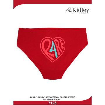 Women Hipster Cotton Double Jersey Pattern Highcut Panties (7125)