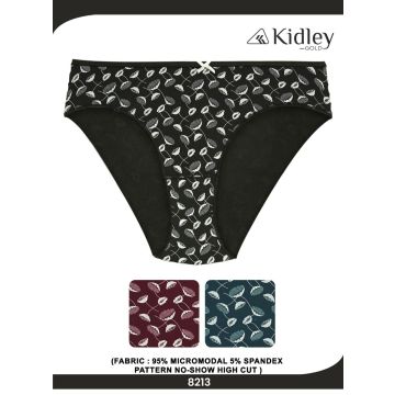 Women Hipster Micro-Modal Spandex Pattern No-Show Highcut Panties (8213)