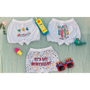 Bloomer White with A/O Print (pack of 6)