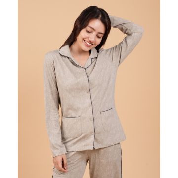 Beige women nightwear Set