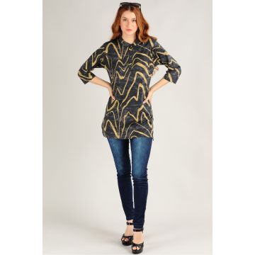 Yellow Stripe cotton kurti