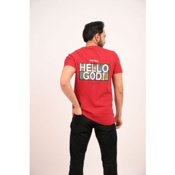 Pique Round Neck TShirt (Red)