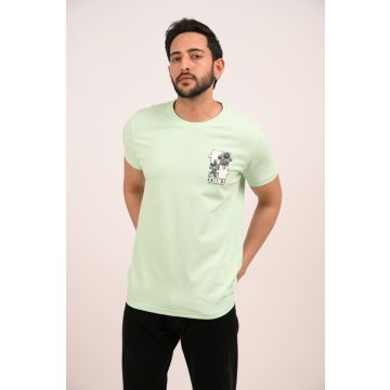 Pique Round Neck TShirt (Pista)
