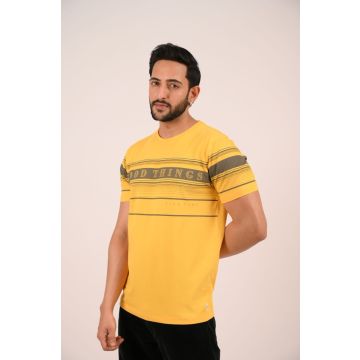 Pique Round Neck TShirt (Yellow)