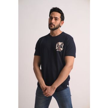 Pique Round Neck TShirt (Navy)