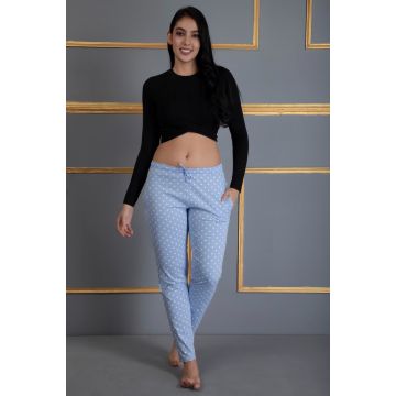 Cotton Comfort Pyjama Bottom Sea Blue