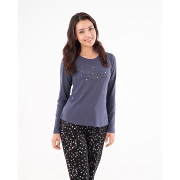 Midnight grey 100% cotton women nightwear