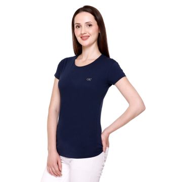 bamboo cotton women navy top