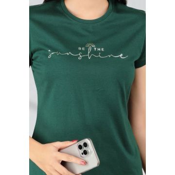 Bottle Green Women Short Cotton Tee