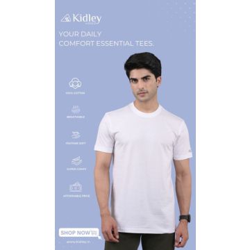 Men Round neck Olive-XS-White