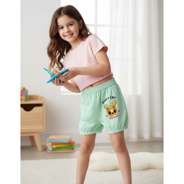 ComfortEase Cotton Bloomers for Kids – Assorted Light Colours & Sticker Prints (Pack of 6)