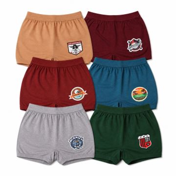 Kidley Cotton Badge Bloomer for Kids - Elastic Waistband (Pack of 6)