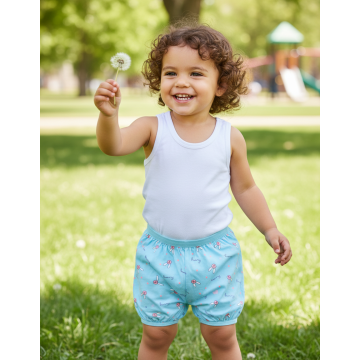 Kidley Cotton Printed Bloomer for Kids - Elastic Waistband (Pack of 6)