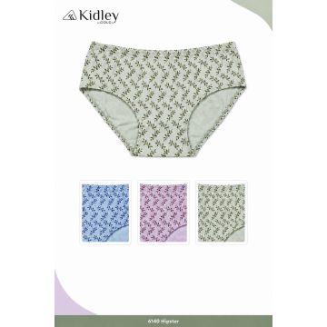 Kidley 6140 women's pure cotton botanical hipster in sage blue and pink prints