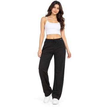 Kidley Women’s Everyday Luxe Track Pants – Classic Black – front view