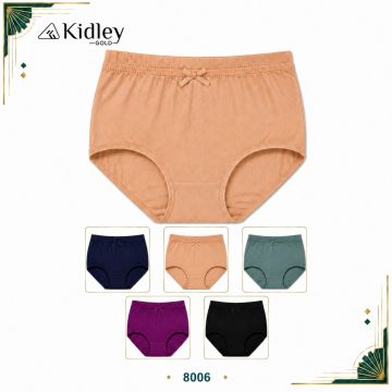 Kidley 8006 women's cotton-stretch high-waist panty in skin beige and assorted colours