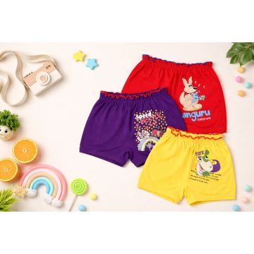 Kidley Cotton Frill Bloomer for Kids - Cartoon Print (Pack of 6)