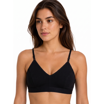 Women’s Cotton Adjustable Strap Bra | Wirefree| Non-Padded | Everyday Bra | Black Pack Of 2