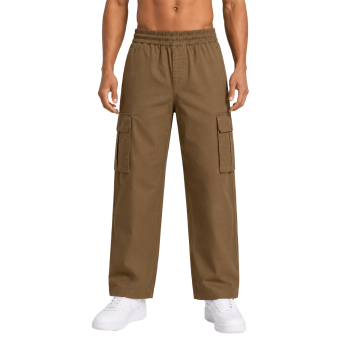Urban Utility Men’s Cotton Relaxed Fit Cargo Joggers – Brown