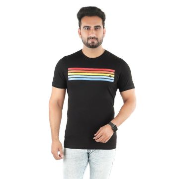 Men Round neck Black