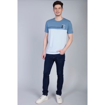 Cotton Round neck Blue tee