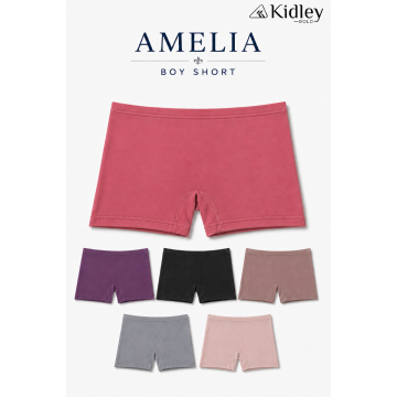 Micro Modal Elastane Stretch Slim Fit Solid Boy Short - Heather Rose  