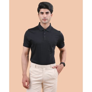 Mercerised Polo Black