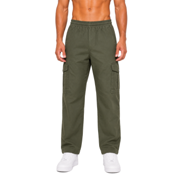 Urban Utility Men’s Cotton Relaxed Fit Cargo Joggers – Grass Green