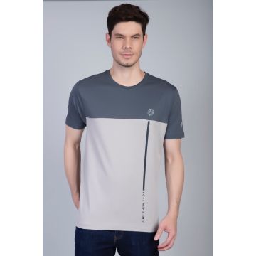 Cotton round neck Grey Tee