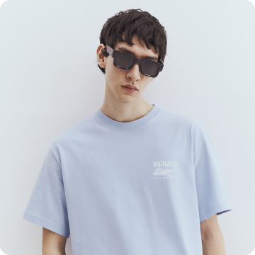 Men Round neck Black