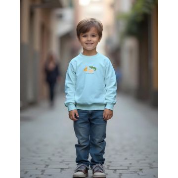 Boys' Light Blue Sweatshirt with Animal Print Design – Casual Comfort for Everyday Adventures