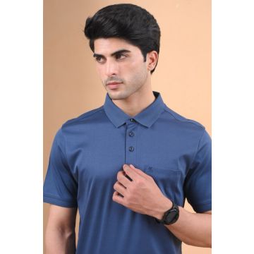 Mercerised Polo Blue