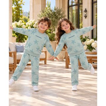 Kids’ Fleece Ocean Buddy Printed Sweatshirt Set – Seafoam