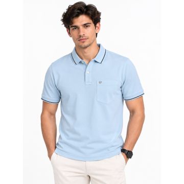 Skycrest Cotton Matty Pocket Polo T-Shirt – Powder Blue