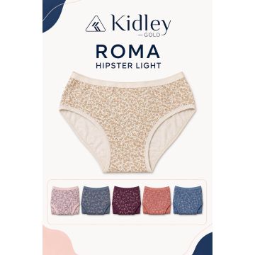 Kidley Roma women's cotton-stretch printed hipster in cream and light assorted colours