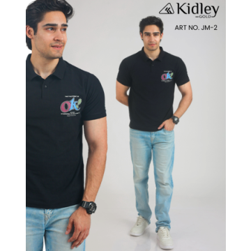 Men's Self Jacquard Polo T-Shirt (NAVY)