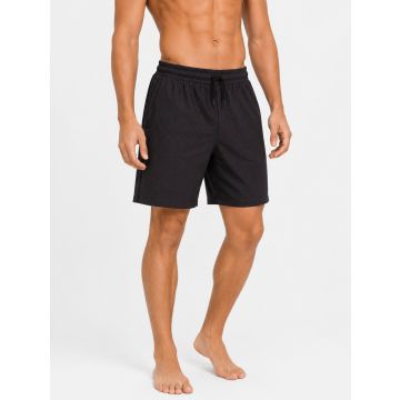 Shadow Cotton Relaxed-Fit Tonal Print Drawstring Lounge Shorts – Black