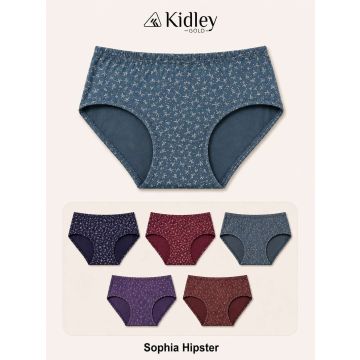Kidley Sophia women's micro modal stretch hipster in denim and dark assorted prints