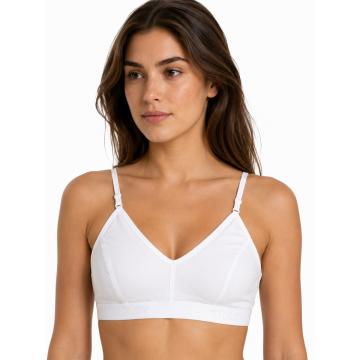 Women’s Cotton Adjustable Strap Bra | Wirefree| Non-Padded | Everyday Bra | White Pack Of 2