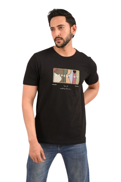 Men Round neck Olive-XL-Black